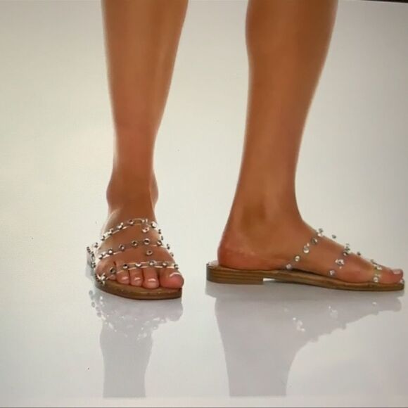 Steve Madden Lyna Clear Crystal Sandals - Picture 1 of 7